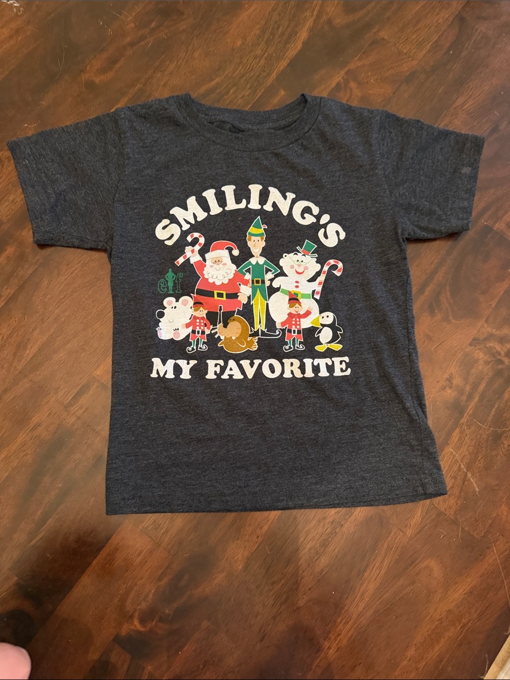 Smiling's My Favorite Holiday Graphic Tee - Charcoal